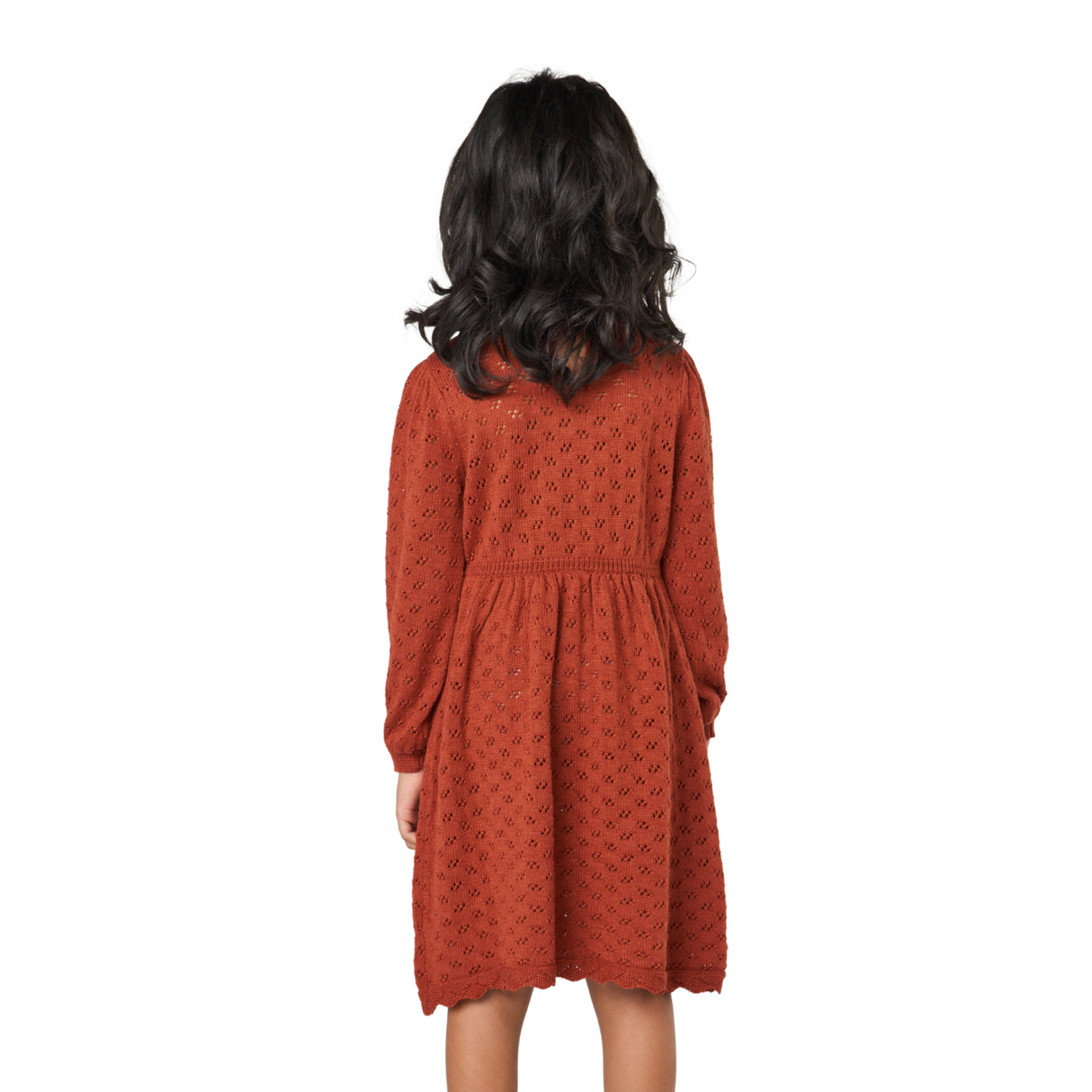 Eyelet Knit Dress Set – Rust