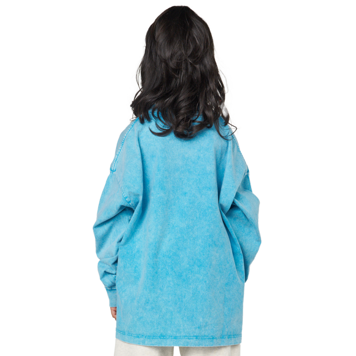 Oversized Vintage Wash Sweatshirt – Aqua Blue