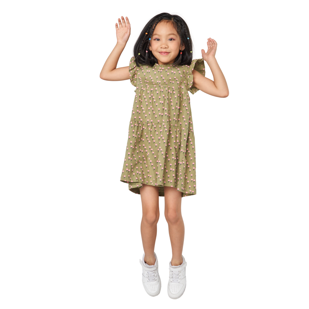 Olive Daisy Flutter Sleeve Dress