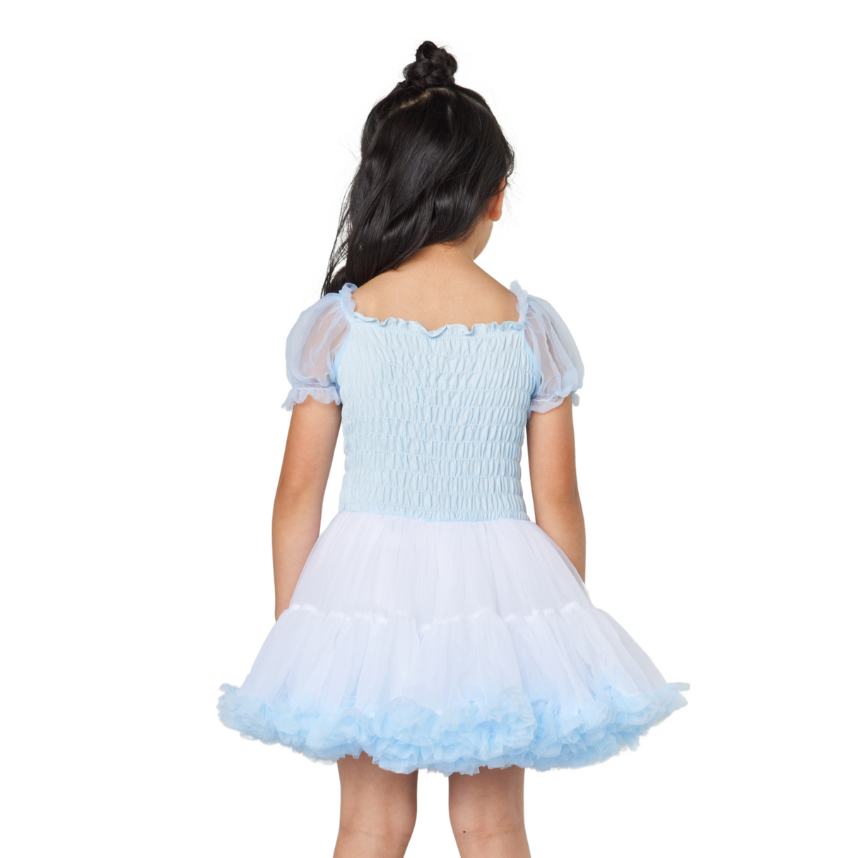 Smocked Tulle Party Dress – Sky Blue
