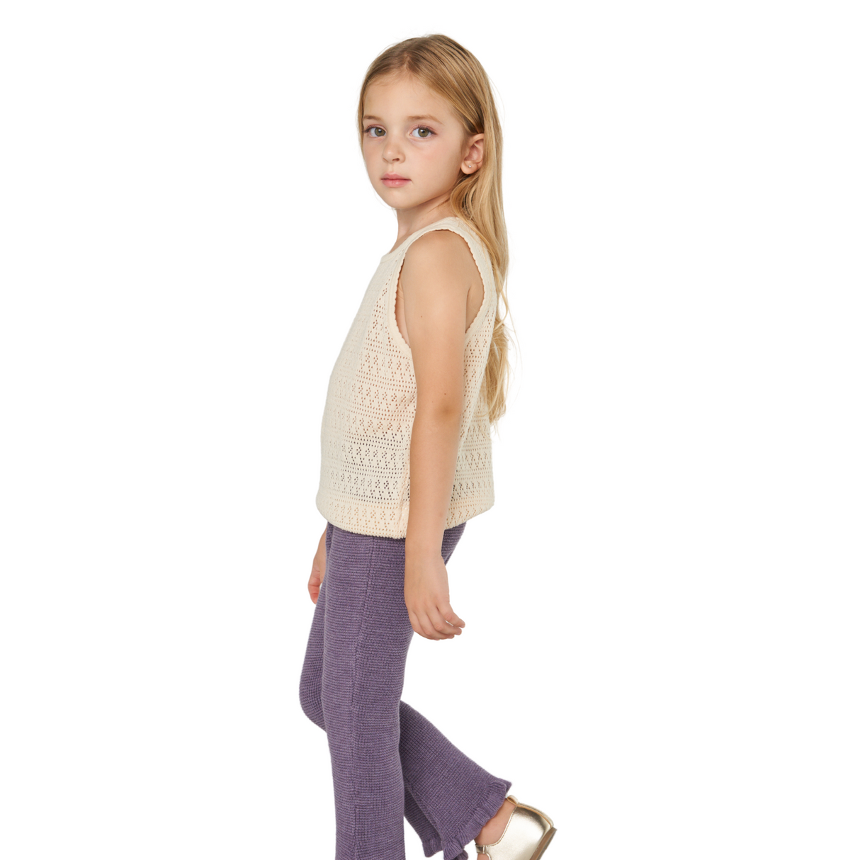 Ribbed Knit Flare Pants – Lavender