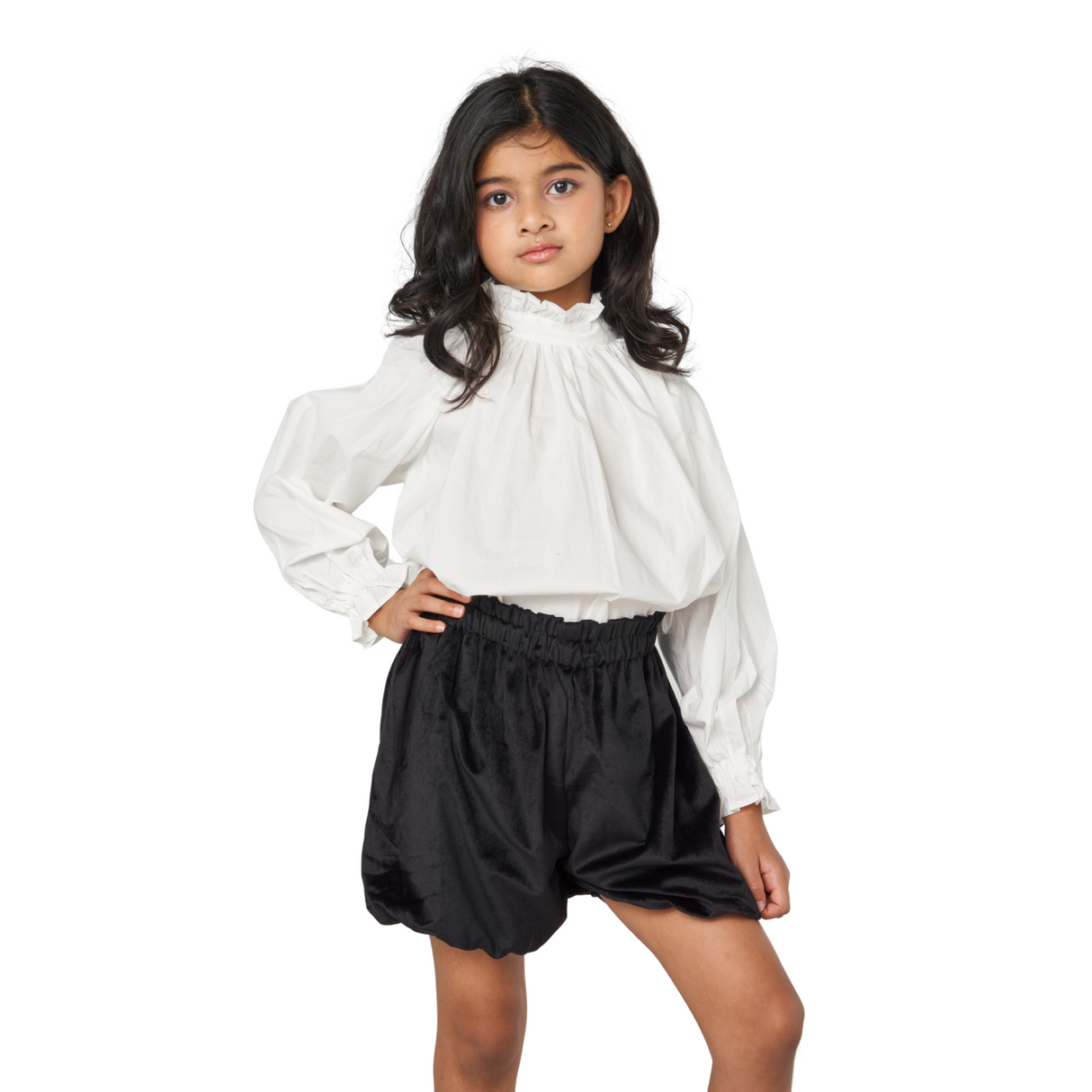 Ruffle Neck Blouse – Soft White