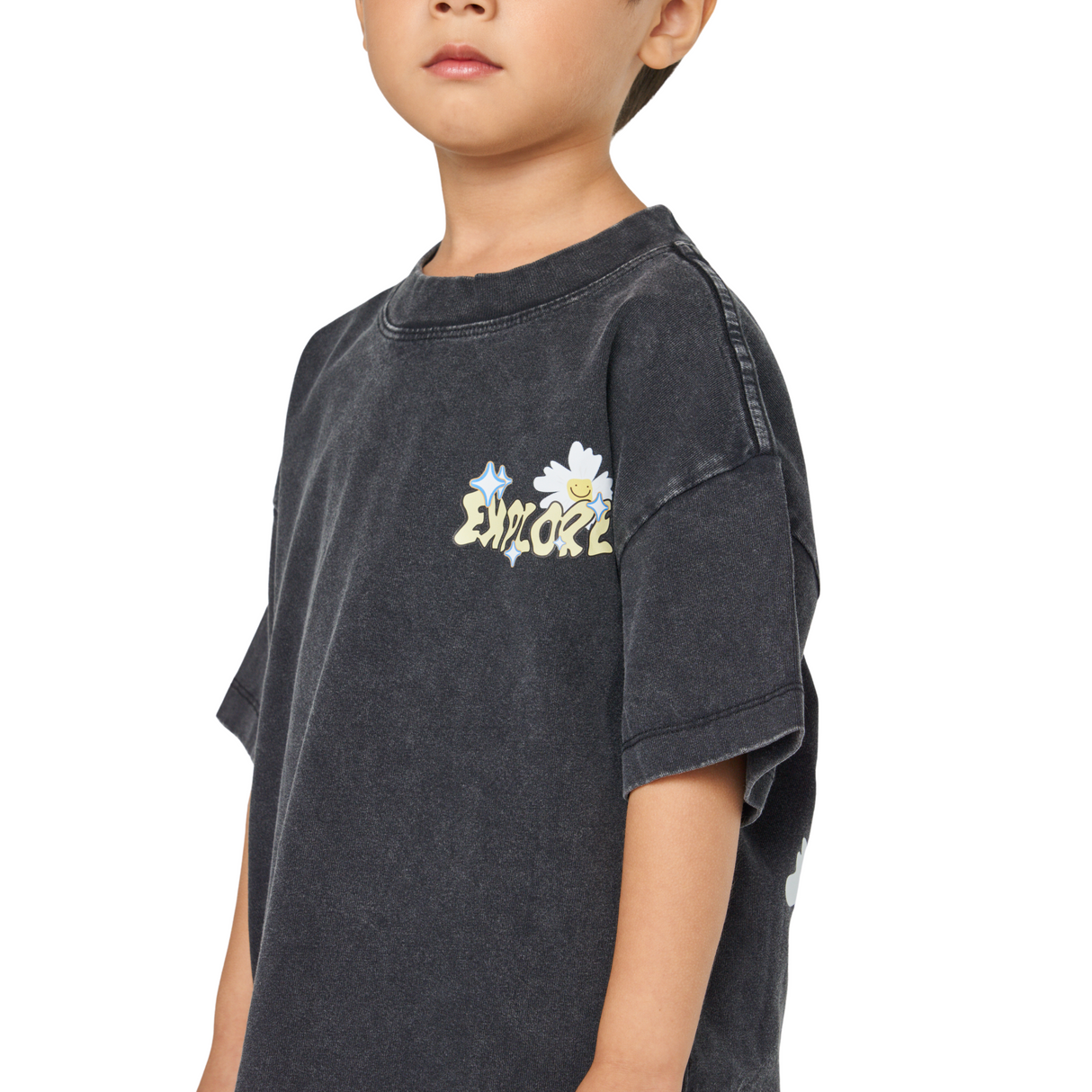 Mini Graphic Tee – Washed Black