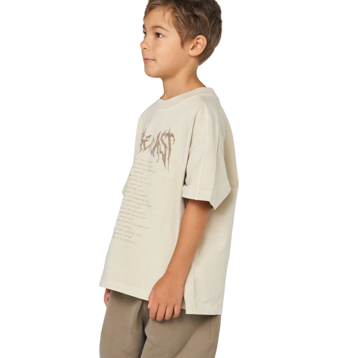 Tour Graphic Oversized Tee – Beige