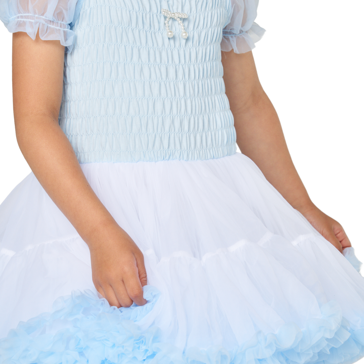 Smocked Tulle Party Dress – Sky Blue