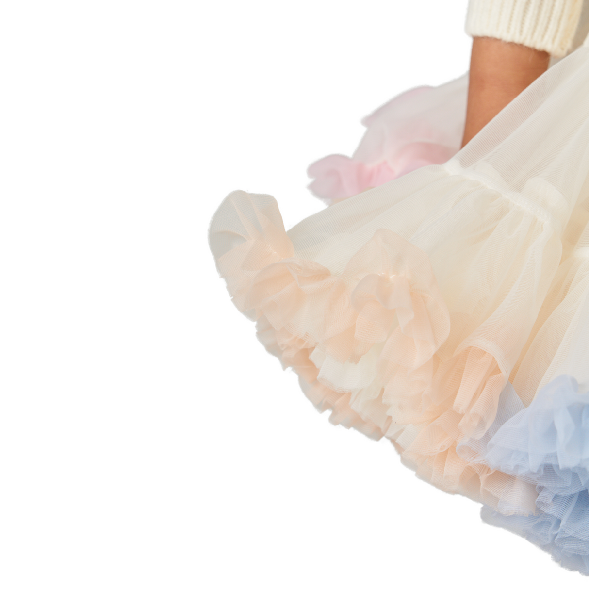 Pastel Ruffle Tulle Skirt – Cloud Cream