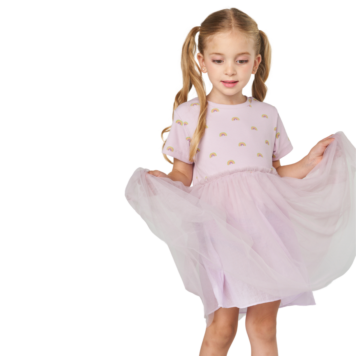 Rainbow Tulle Dress – Lavender Pink
