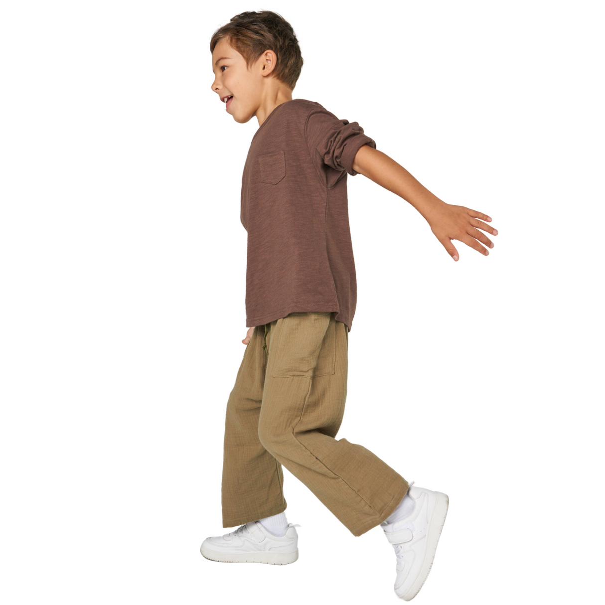 Relaxed Cotton Pants – Olive