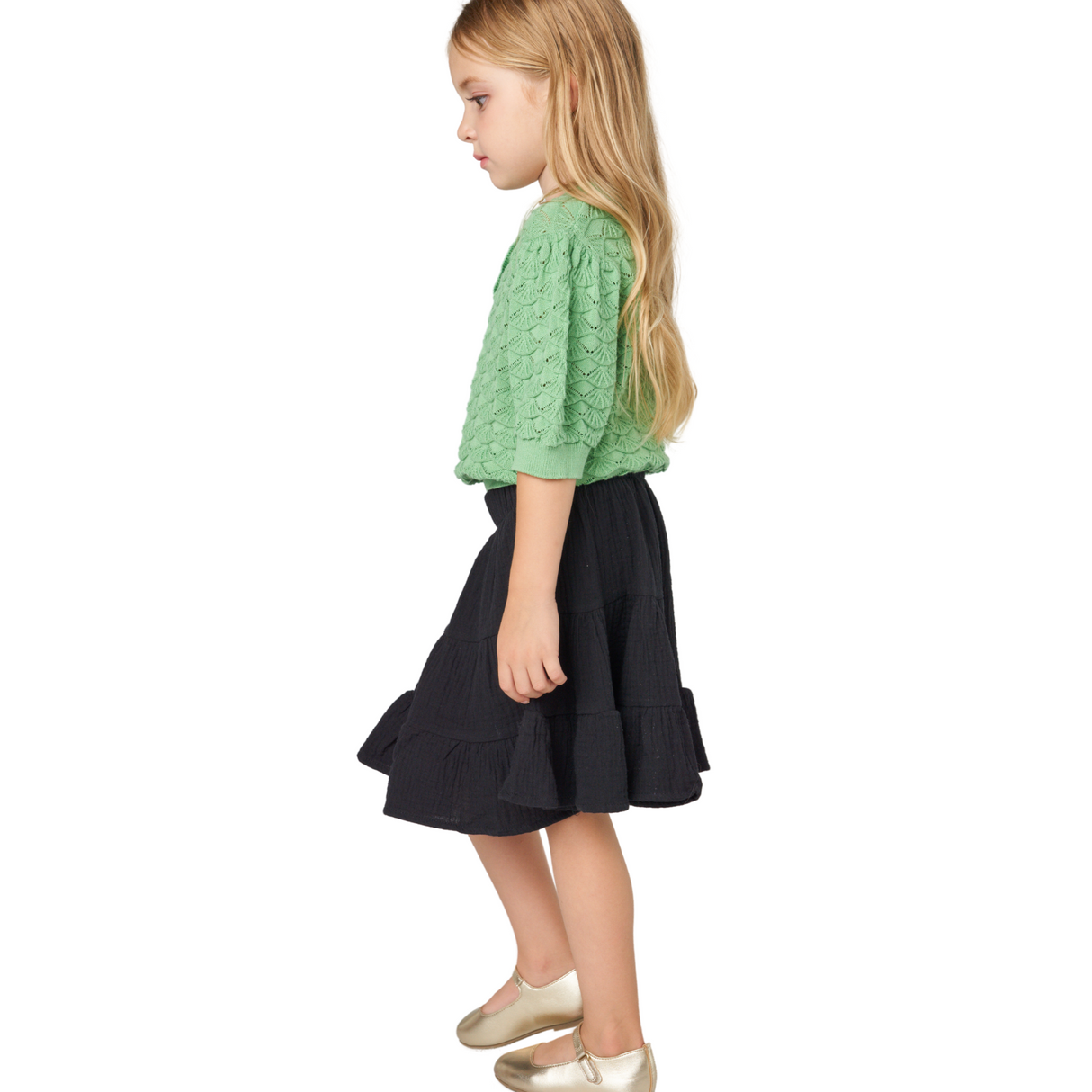 Textured Puff Sleeve Knit Top – Mint Green