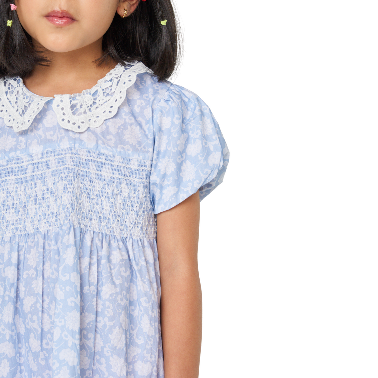 Powder Blue Lace Collar Dress