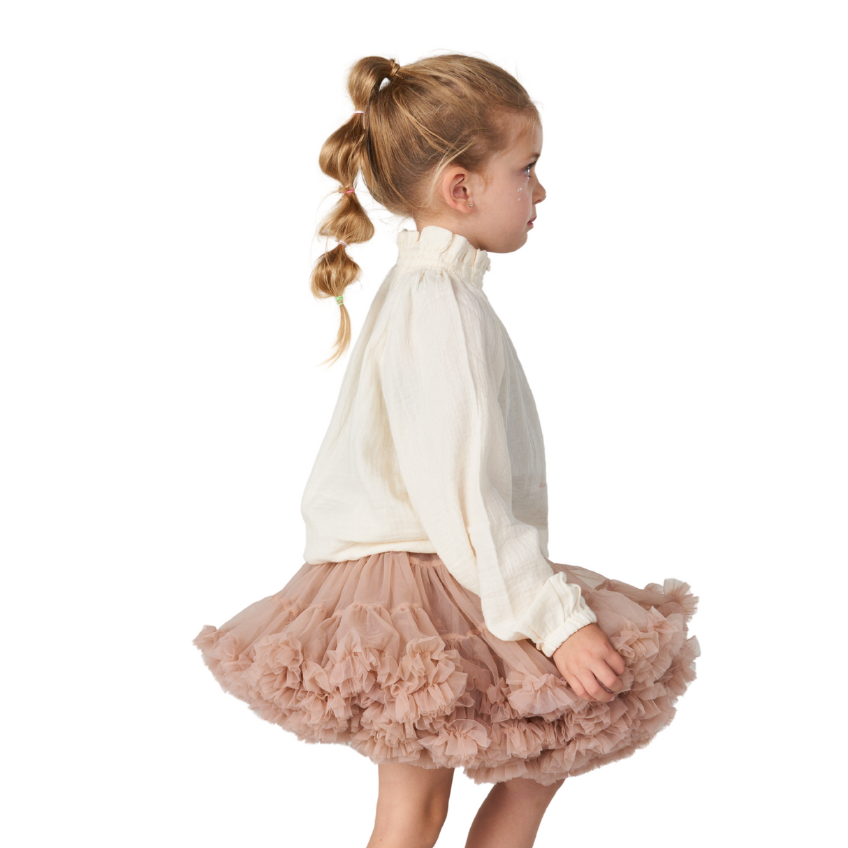 Lightweight Ruffle Neck Blouse – Soft Cream