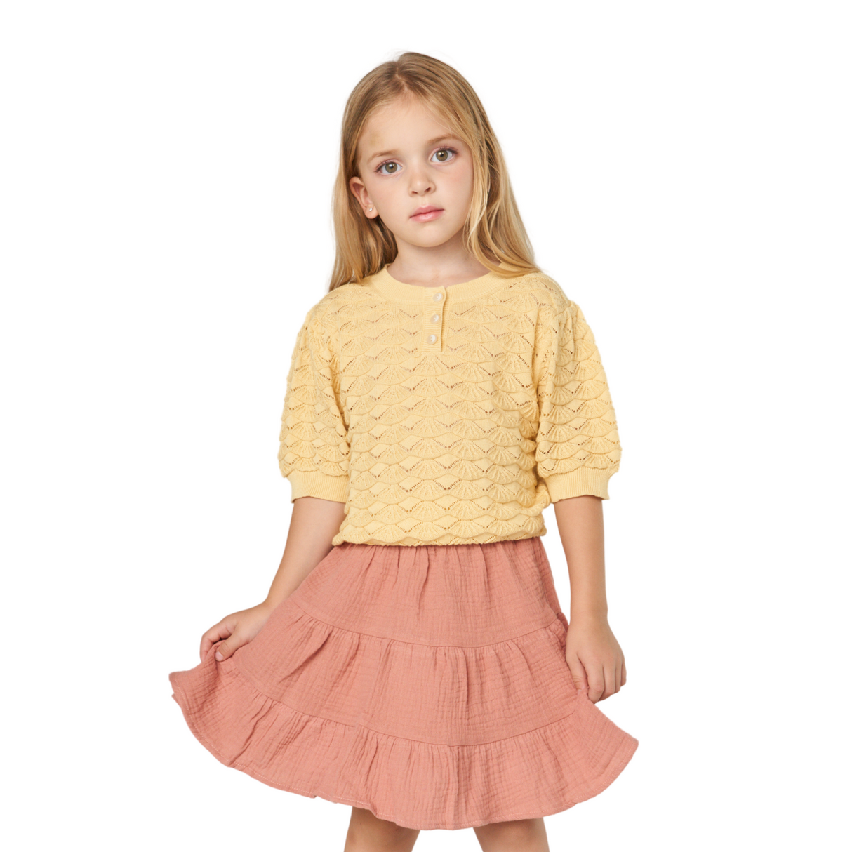 Textured Puff Sleeve Knit Top – Lemon