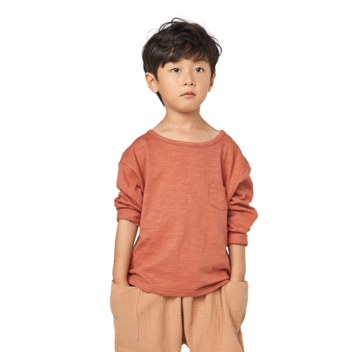 Long Sleeve Pocket Tee – Rust