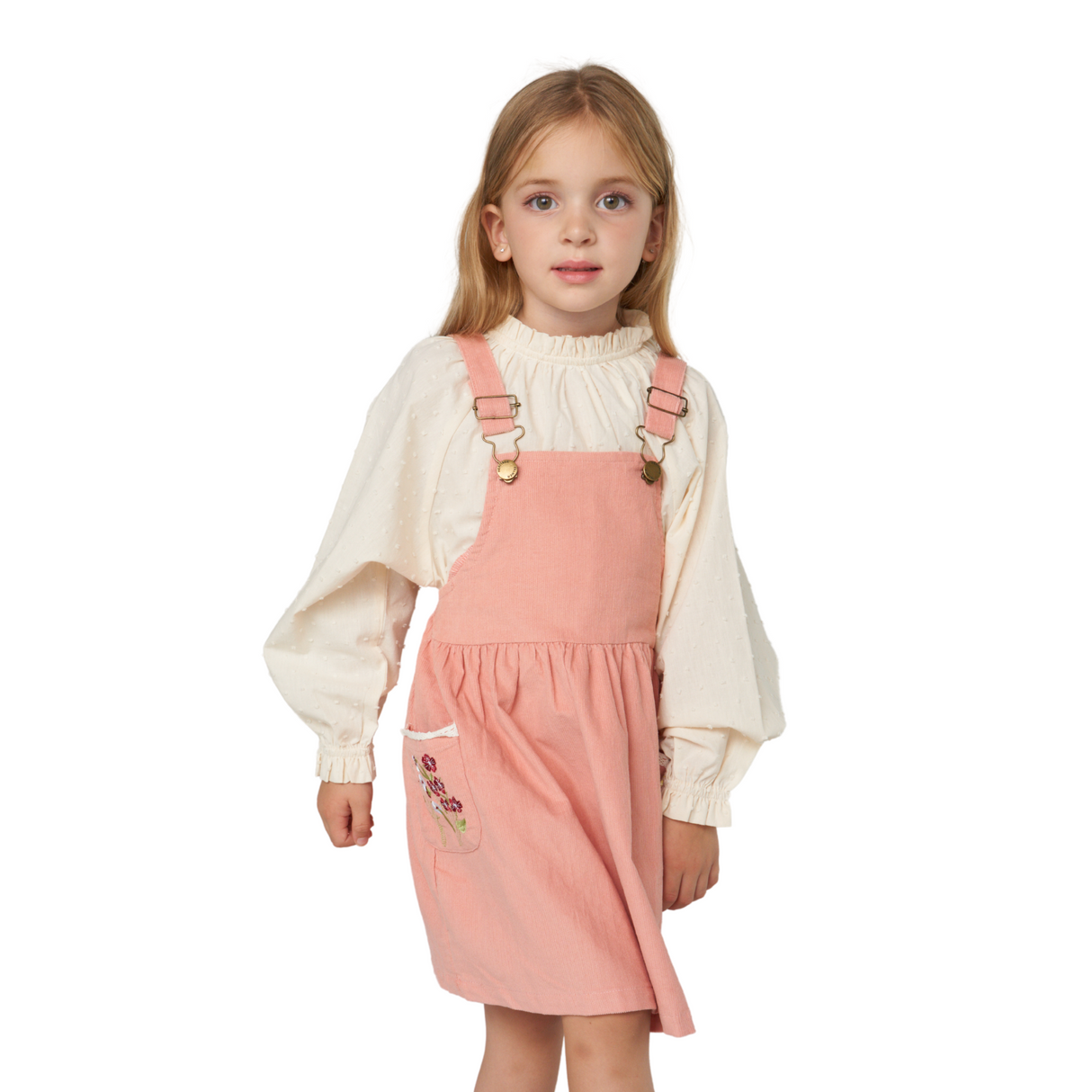 Corduroy Pinafore Dress – Blush Pink