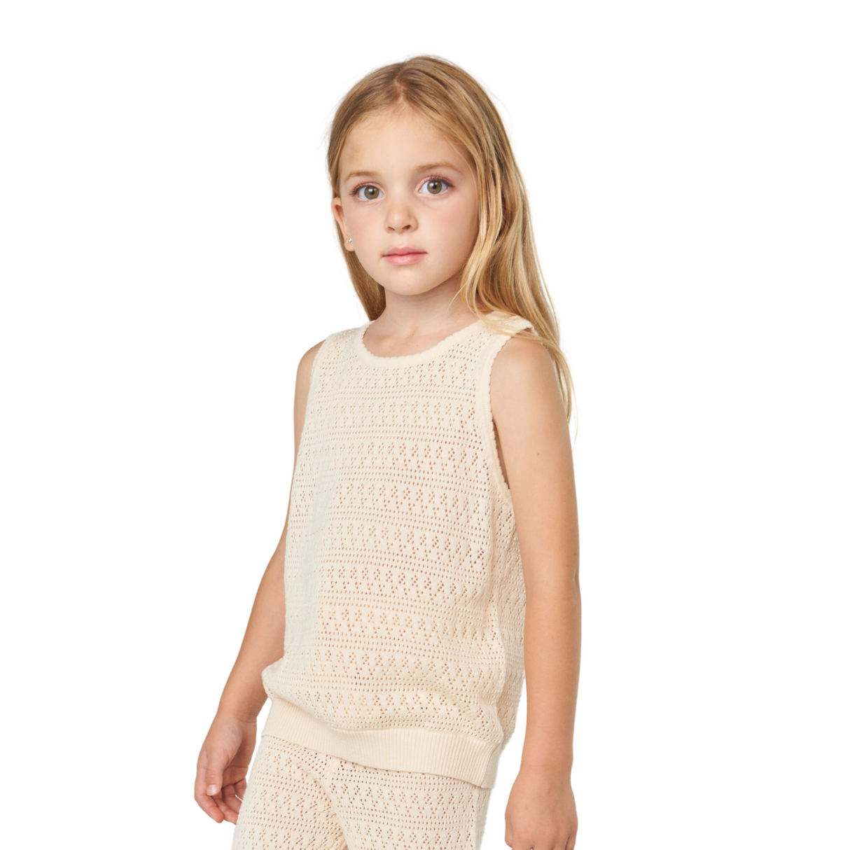 Crochet Knit Tank – Cream