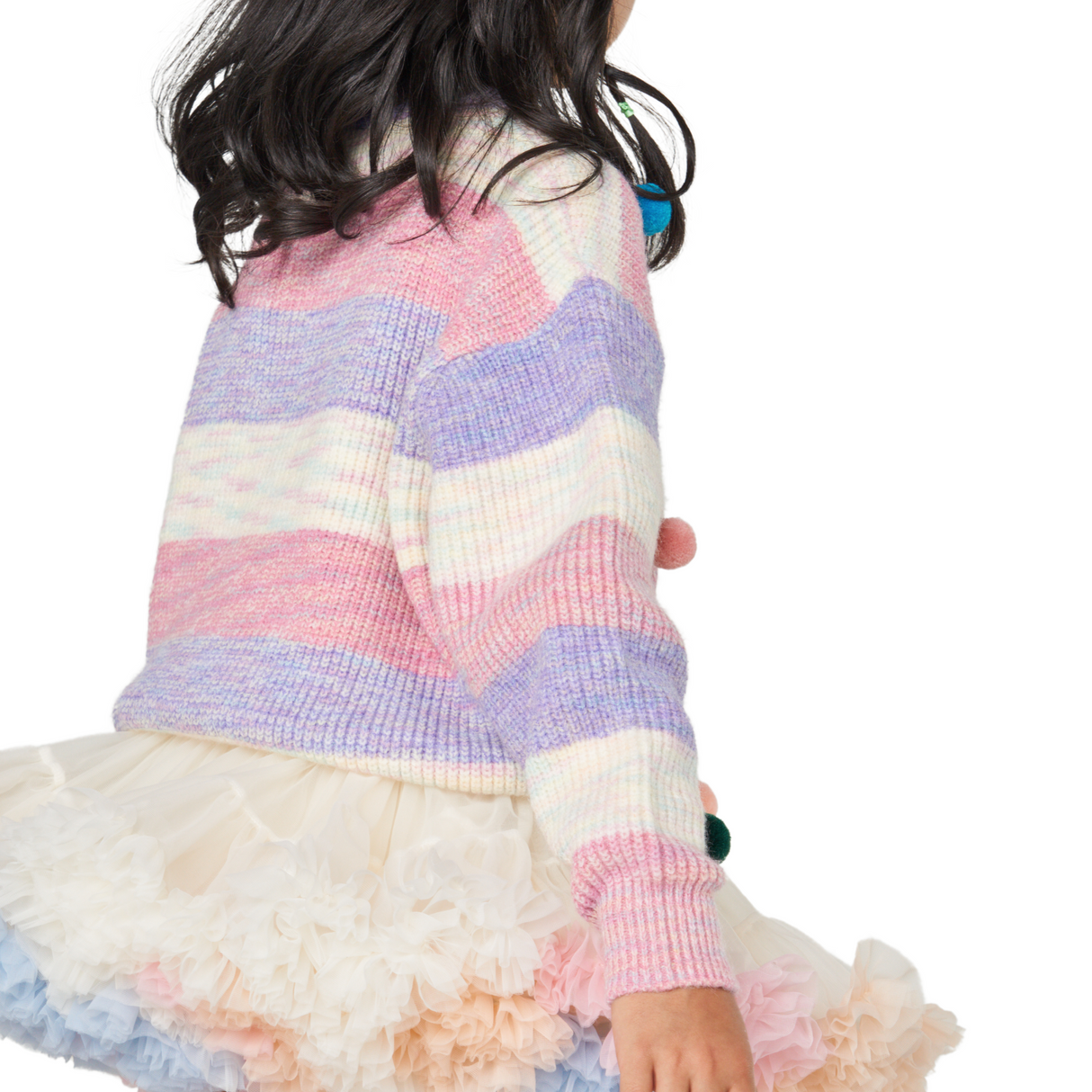 Pom Pom Stripe Sweater – Pastel Multi