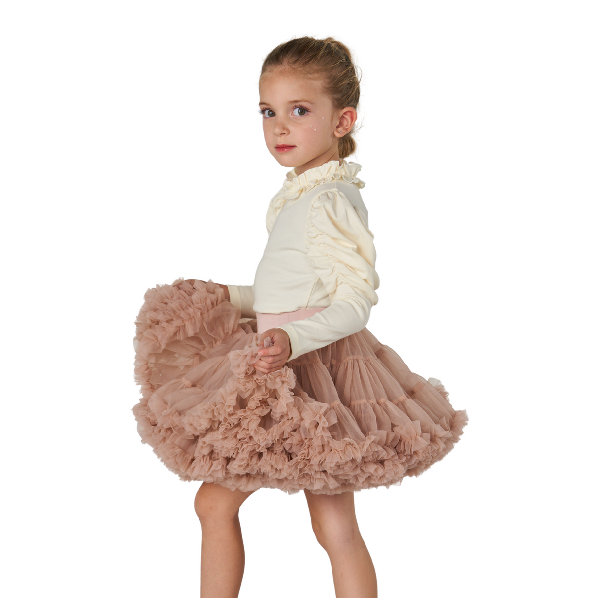 Layered Ruffle Tulle Skirt – Dusty Pink
