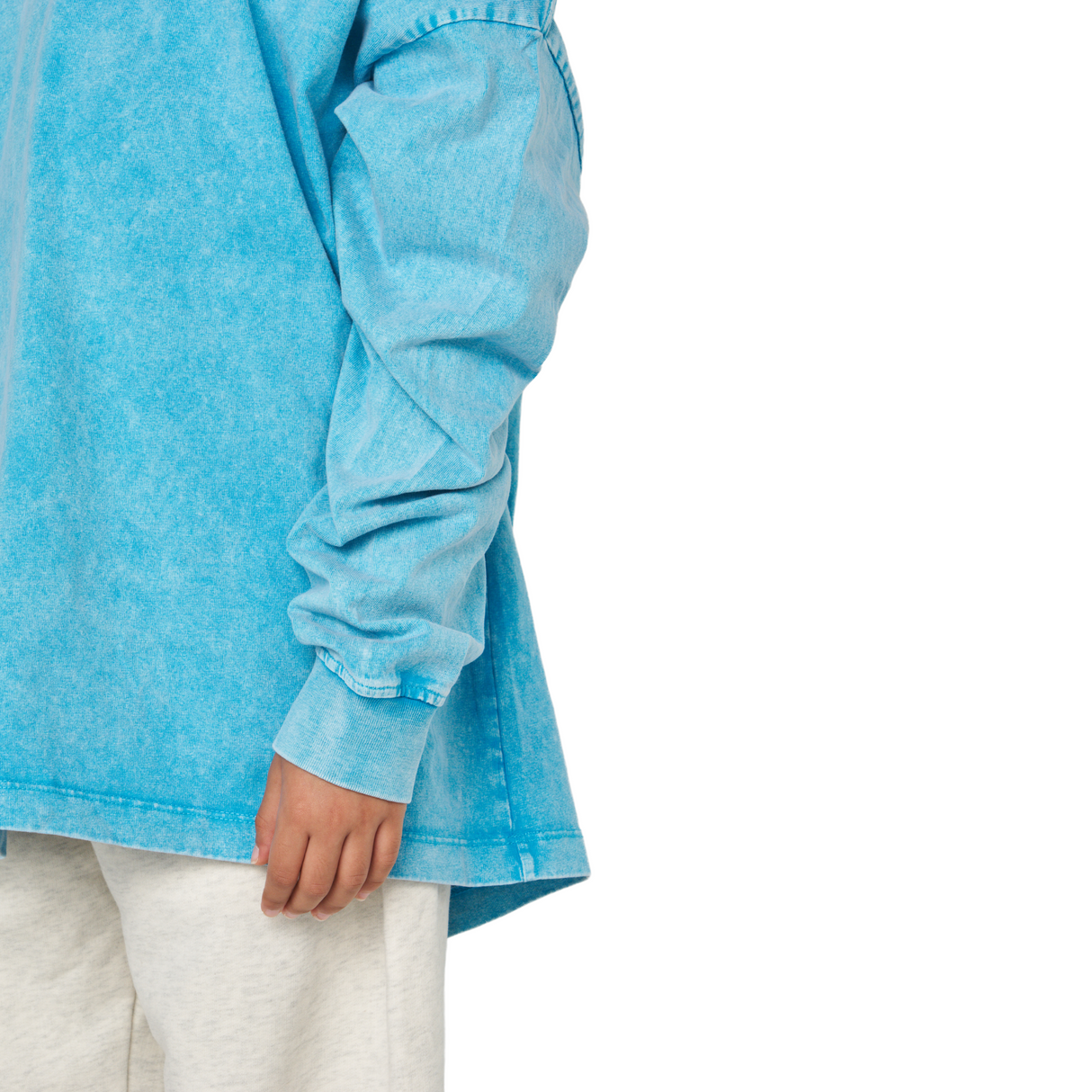 Oversized Vintage Wash Sweatshirt – Aqua Blue