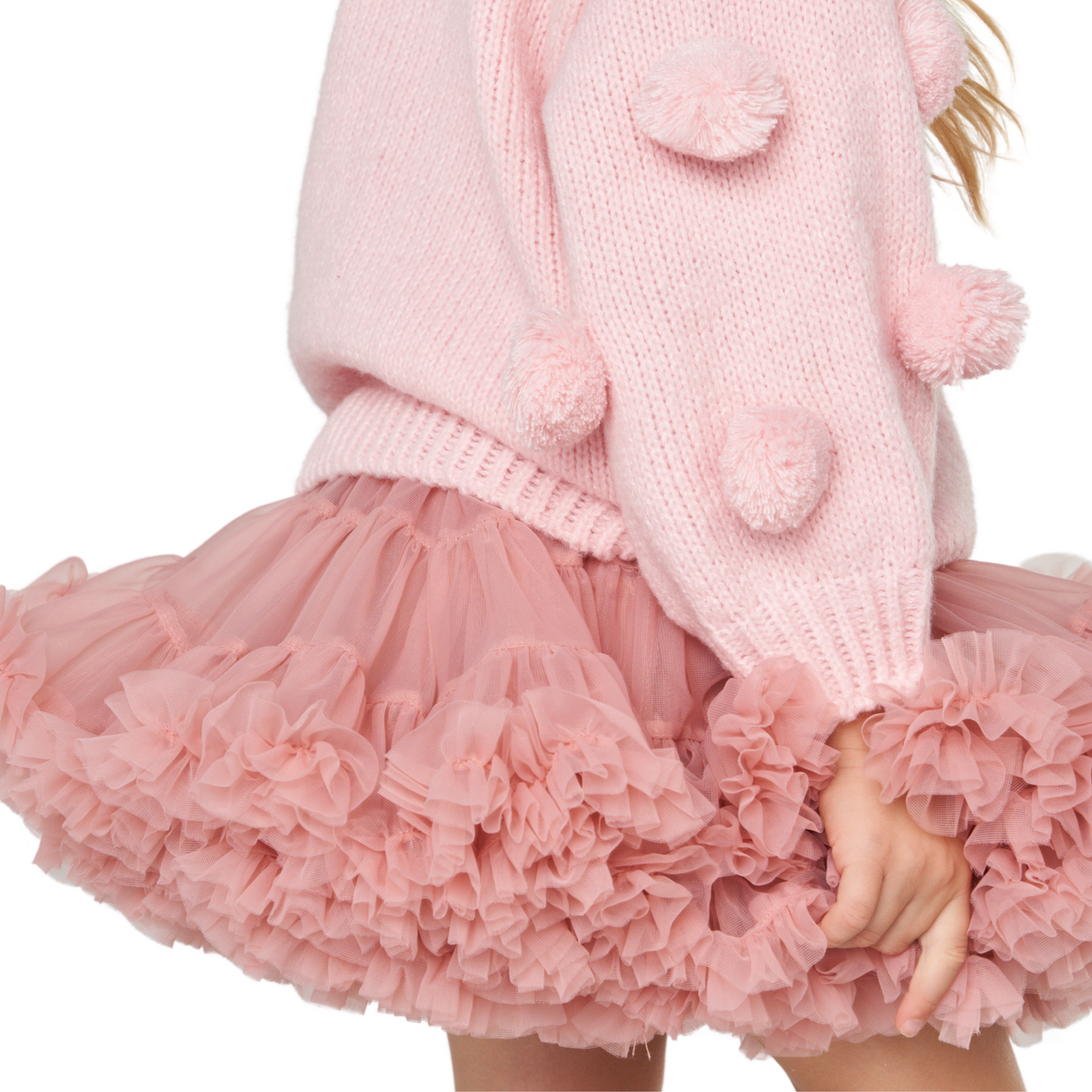 Layered Ruffle Tulle Skirt – Dusty Rose