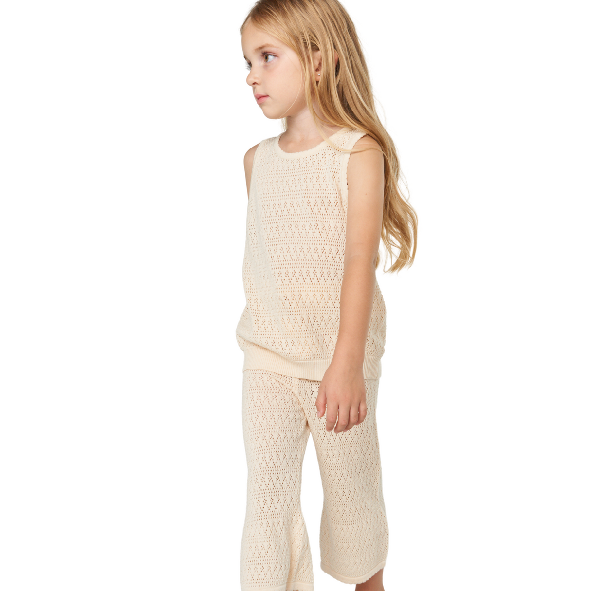 Crochet Knit Tank – Cream