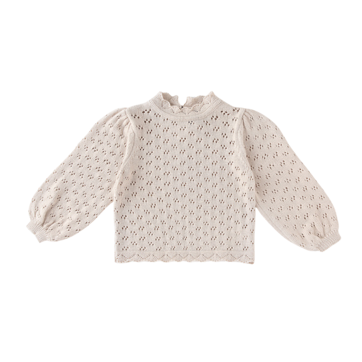Eyelet Knit Sweater – Oatmeal