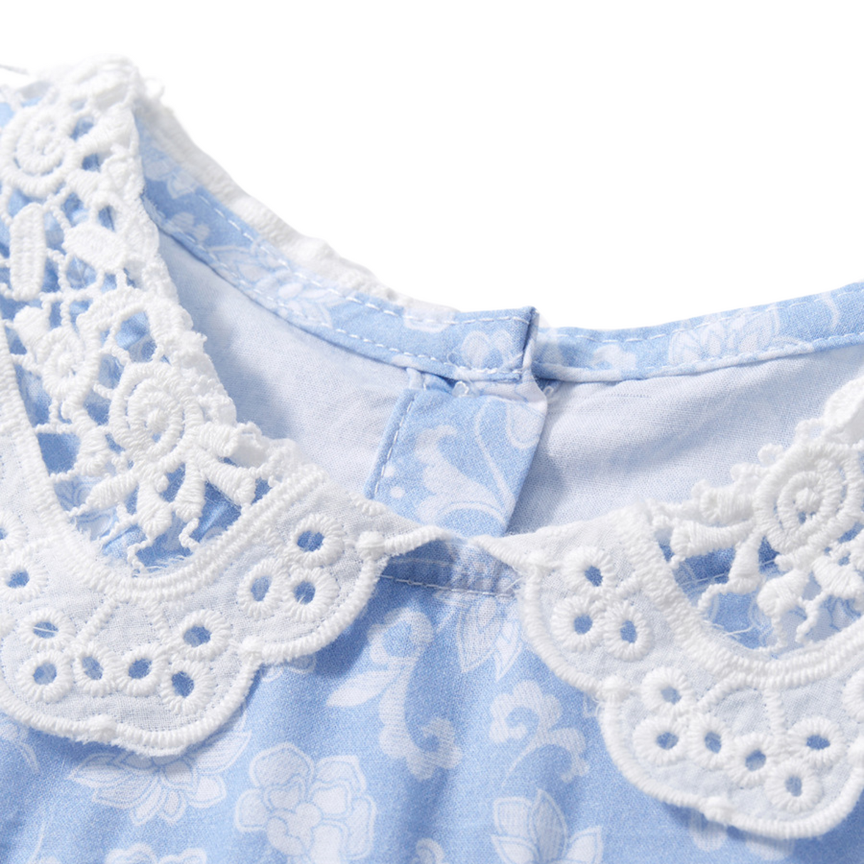 Powder Blue Lace Collar Dress