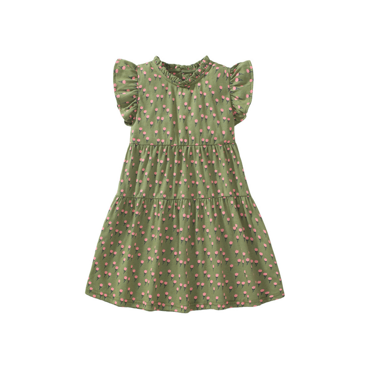 Olive Daisy Flutter Sleeve Dress