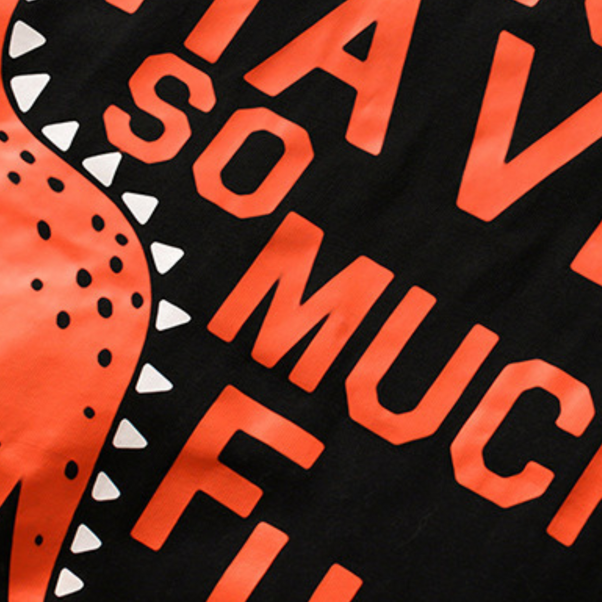 Dino Fun Tee & Shorts Set – Black & Orange