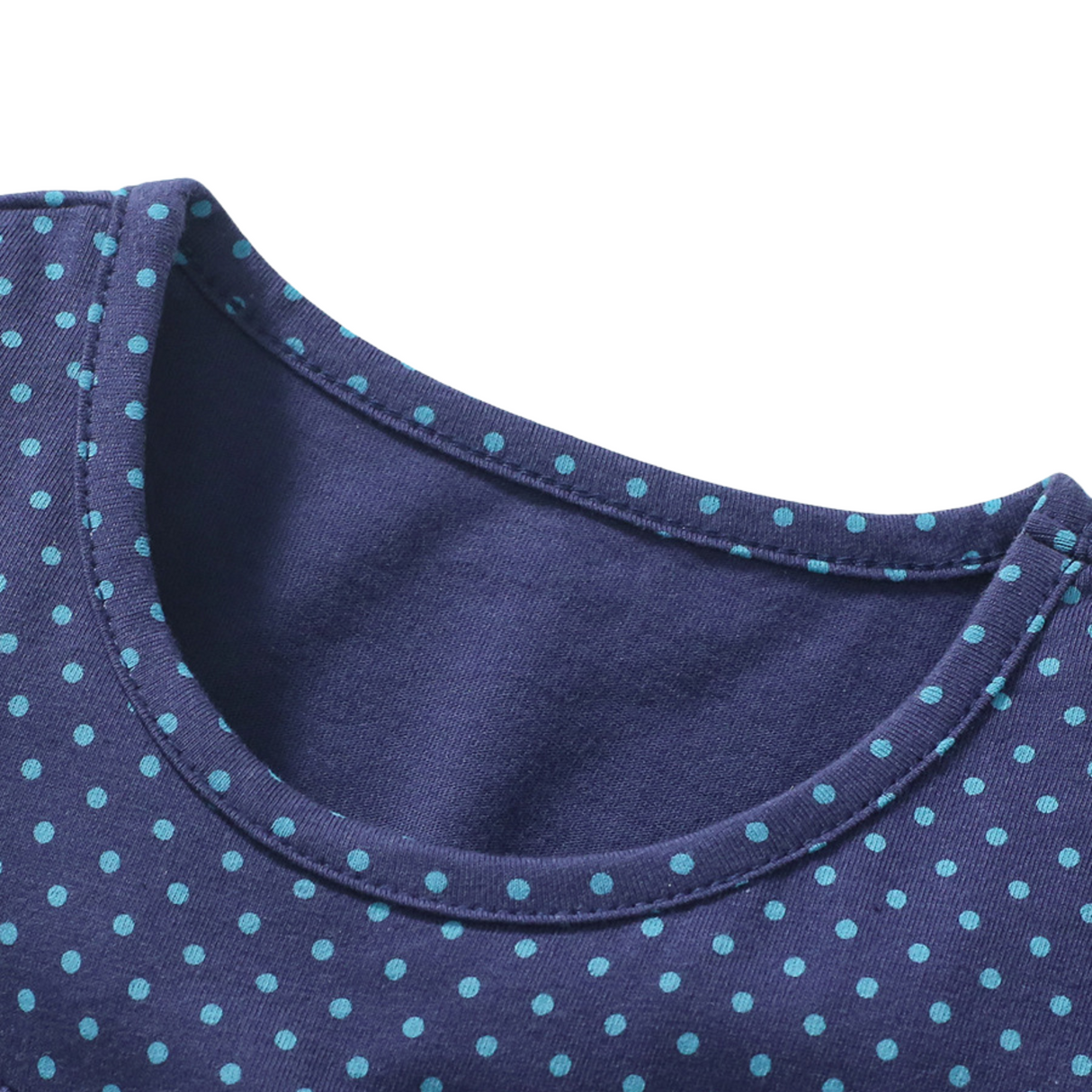 Navy Polka Dot Goose Print Dress
