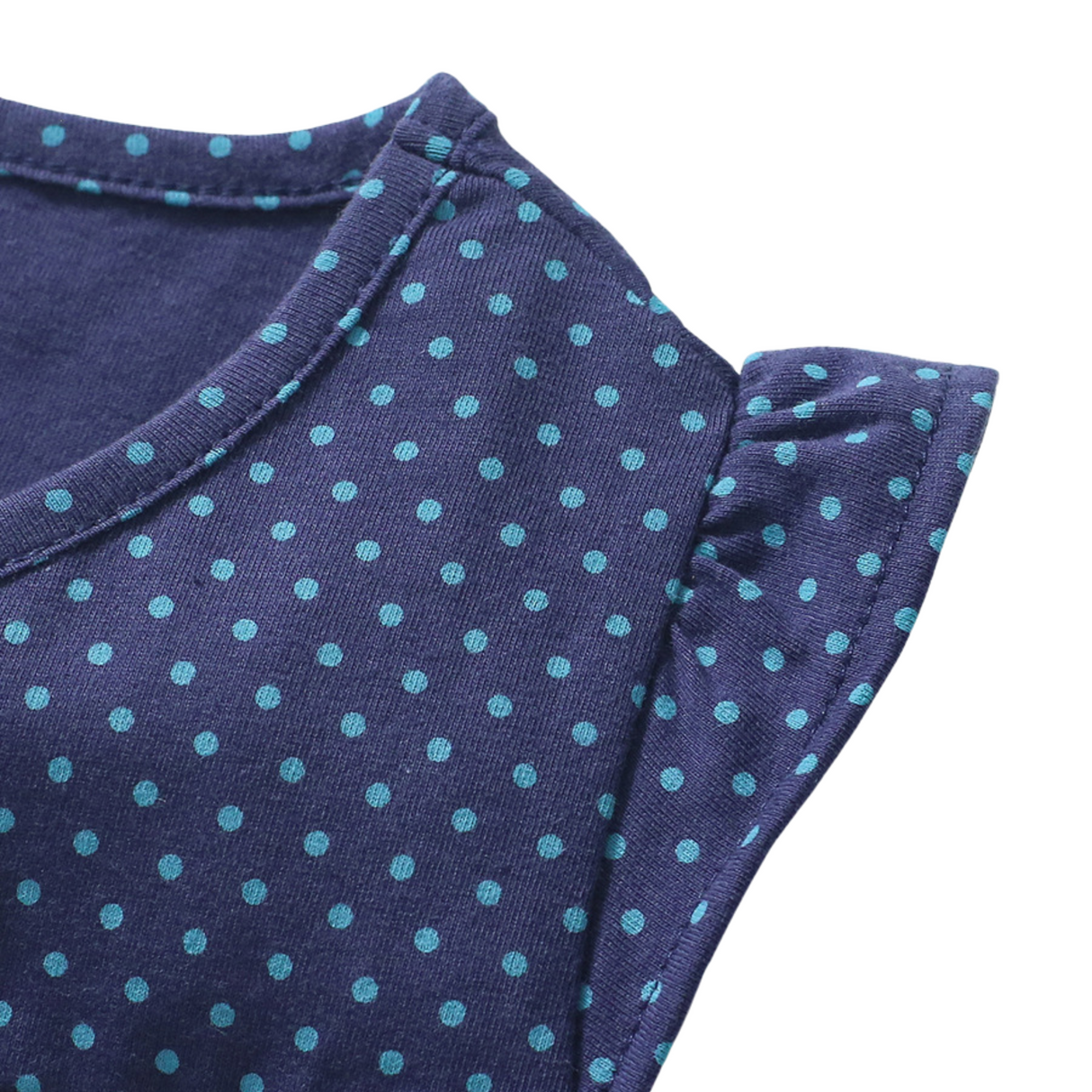 Navy Polka Dot Goose Print Dress