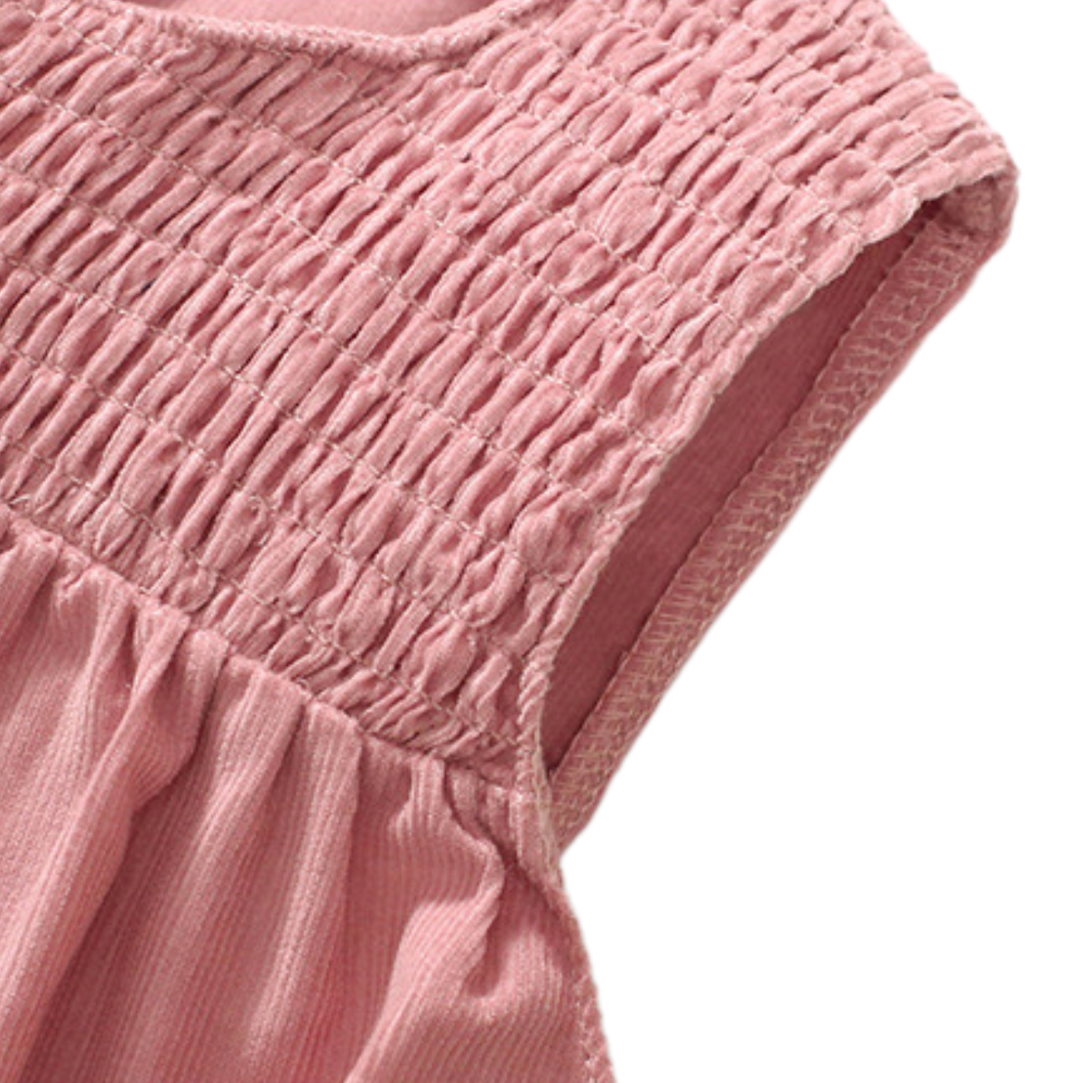 Duck Embroidery Smocked Dress – Dusty Pink