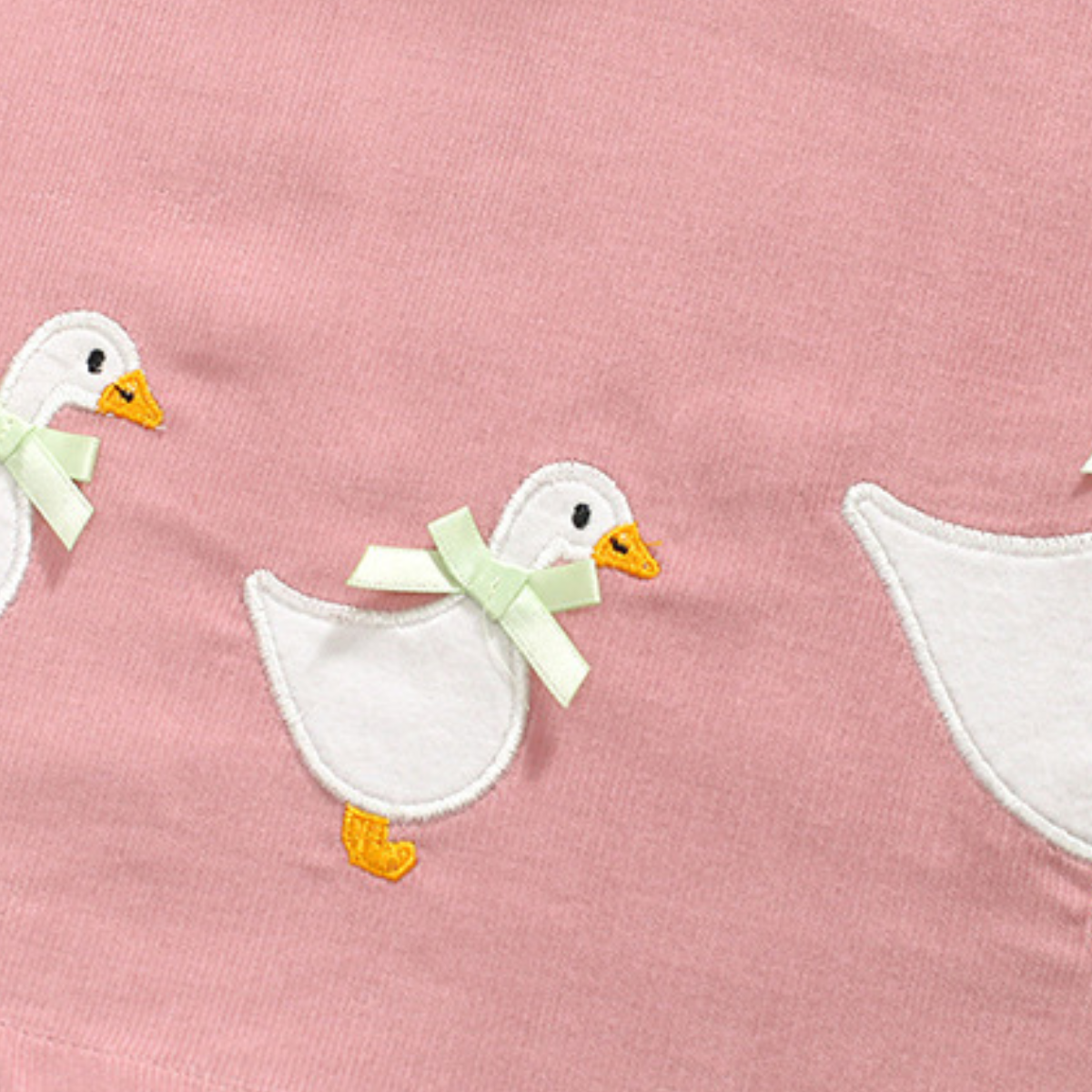 Duck Embroidery Smocked Dress – Dusty Pink