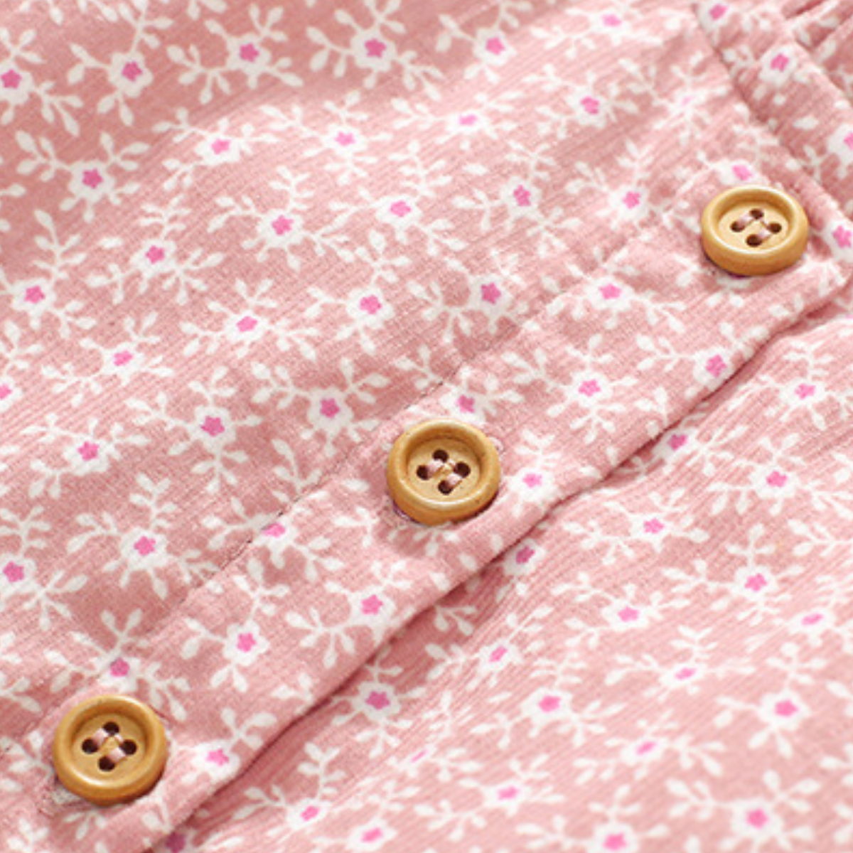 Button-Front Floral Dress – Pink