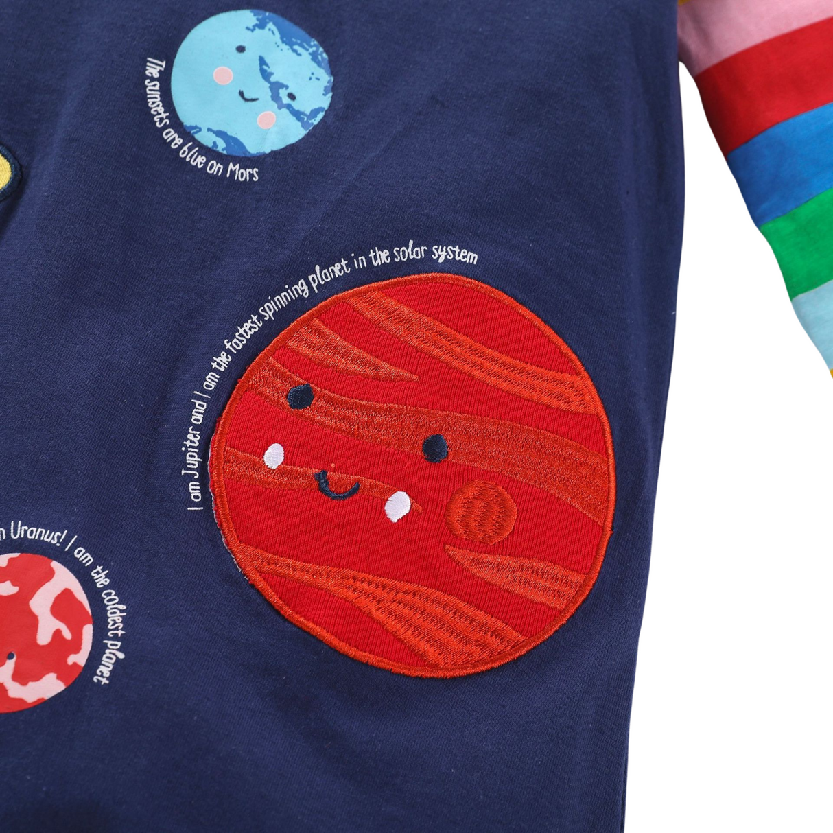 Rainbow Galaxy Long Sleeve Dress – Navy