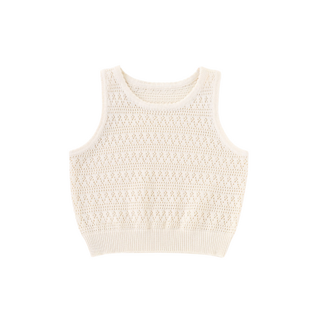 Ivory Hollow Knit Vest