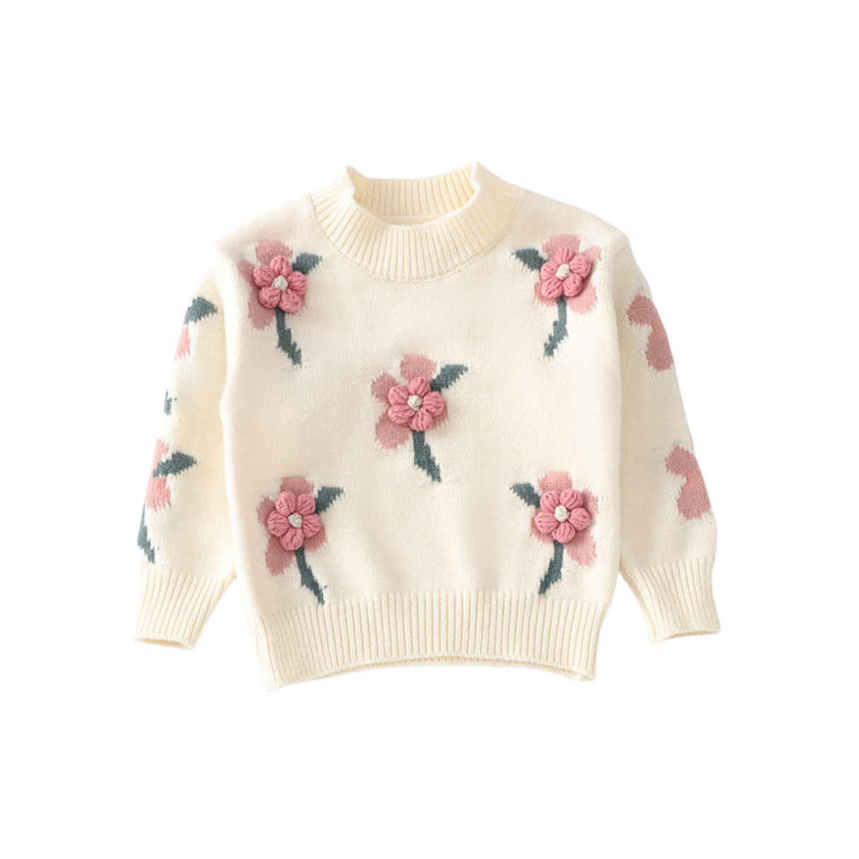 3D Floral Knit Sweater