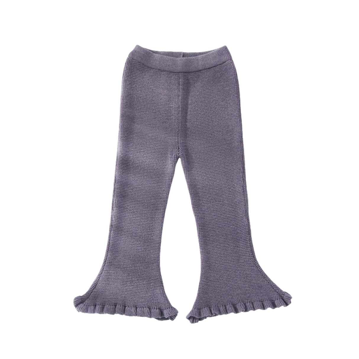 Purple Knit Flared Pants