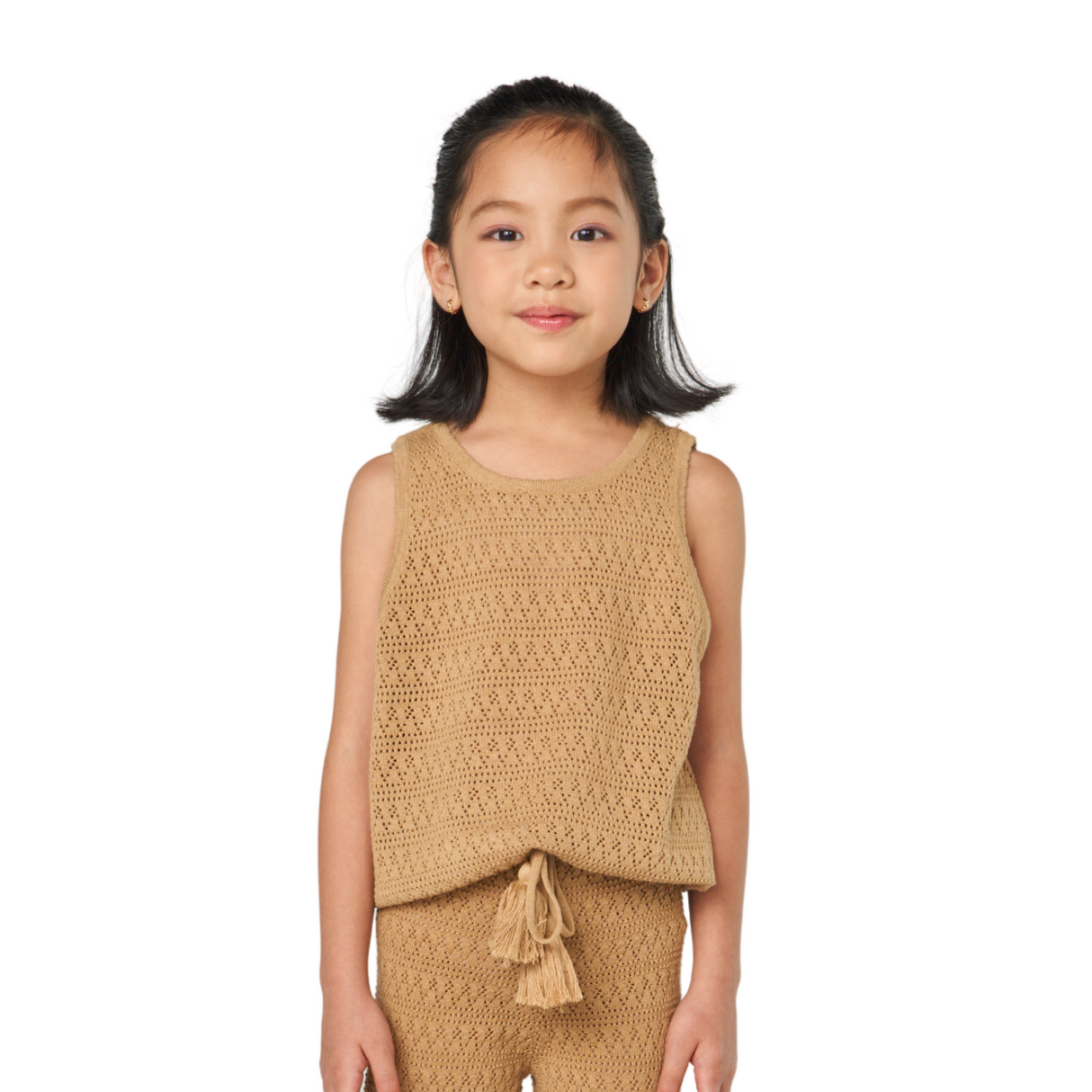 Camel Hollow Knit Vest