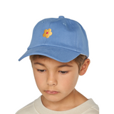 Baseball Cap - Blue with Floral Embroidery