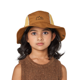 Two-Tone Bucket Hat - Brown and Yellow