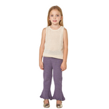 Purple Knit Flared Pants