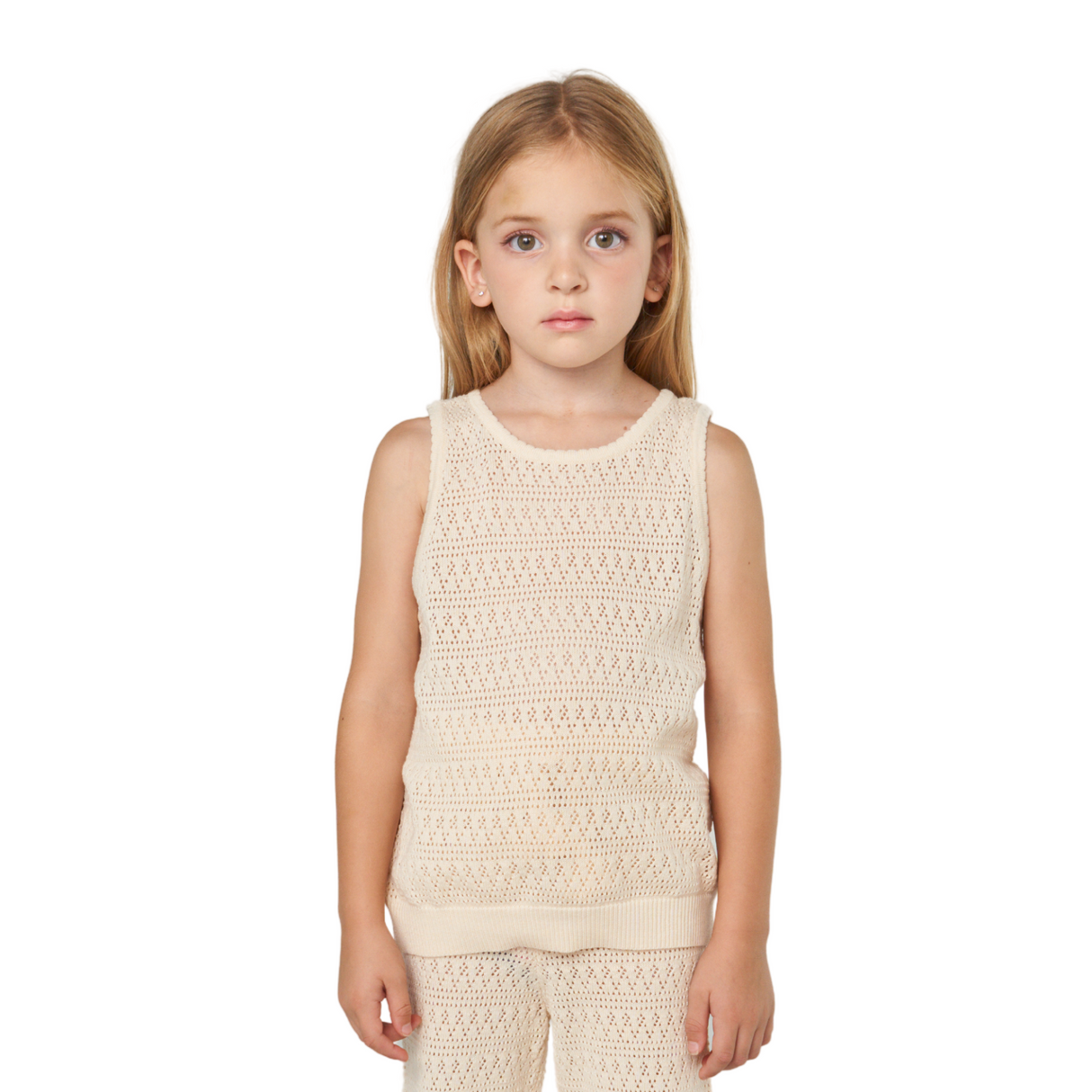 Ivory Hollow Knit Vest