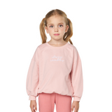 Cozy Text Embroidered Pink Sweatshirt