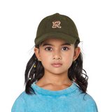 Baseball Cap - Olive Green with Embroidered Letter