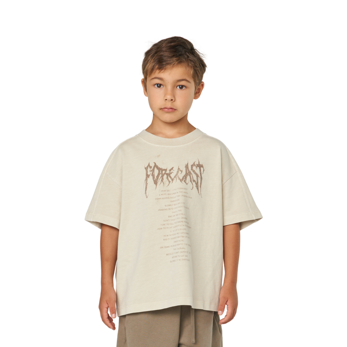 Beige Oversized Forecast Graphic Tee