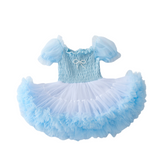 Sky Blue Ruffled Tulle Dress