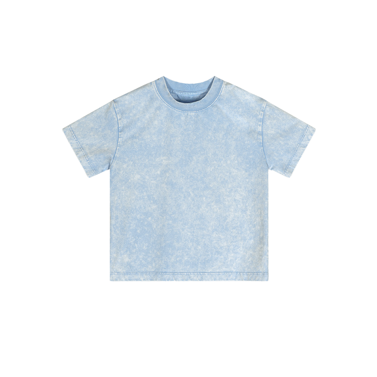 Sky Blue Heavy Washed Vintage Ice Fabric Quick-Dry T-Shirt