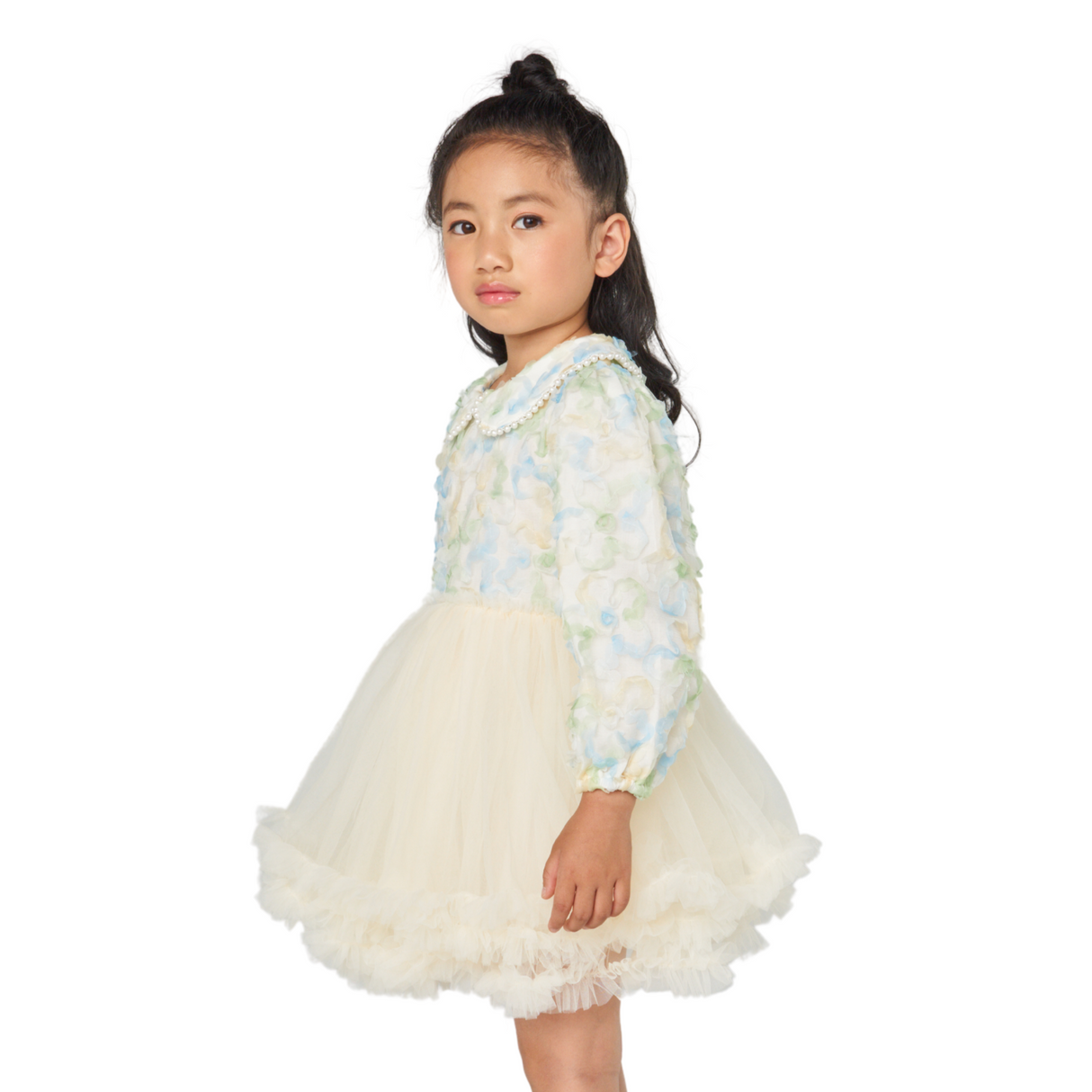 Light Green Super Puffy Tiered Cake Dress