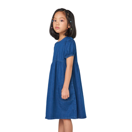 Classic Solid Denim Princess Dress