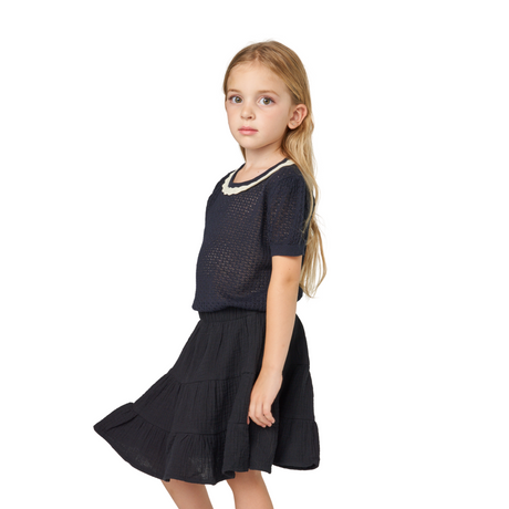 Black Cotton Ruffle Dress